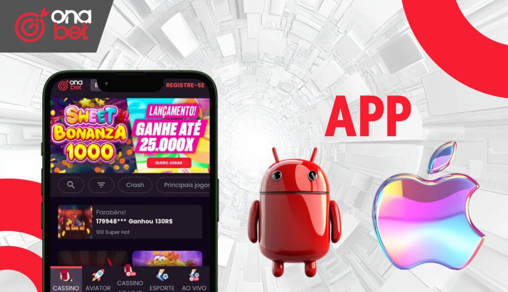 App Onabet Brasil Casino para dispositivos Android e iOS